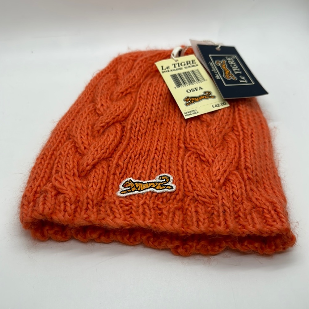 Le Tigre Orange Knit Bennie Cap